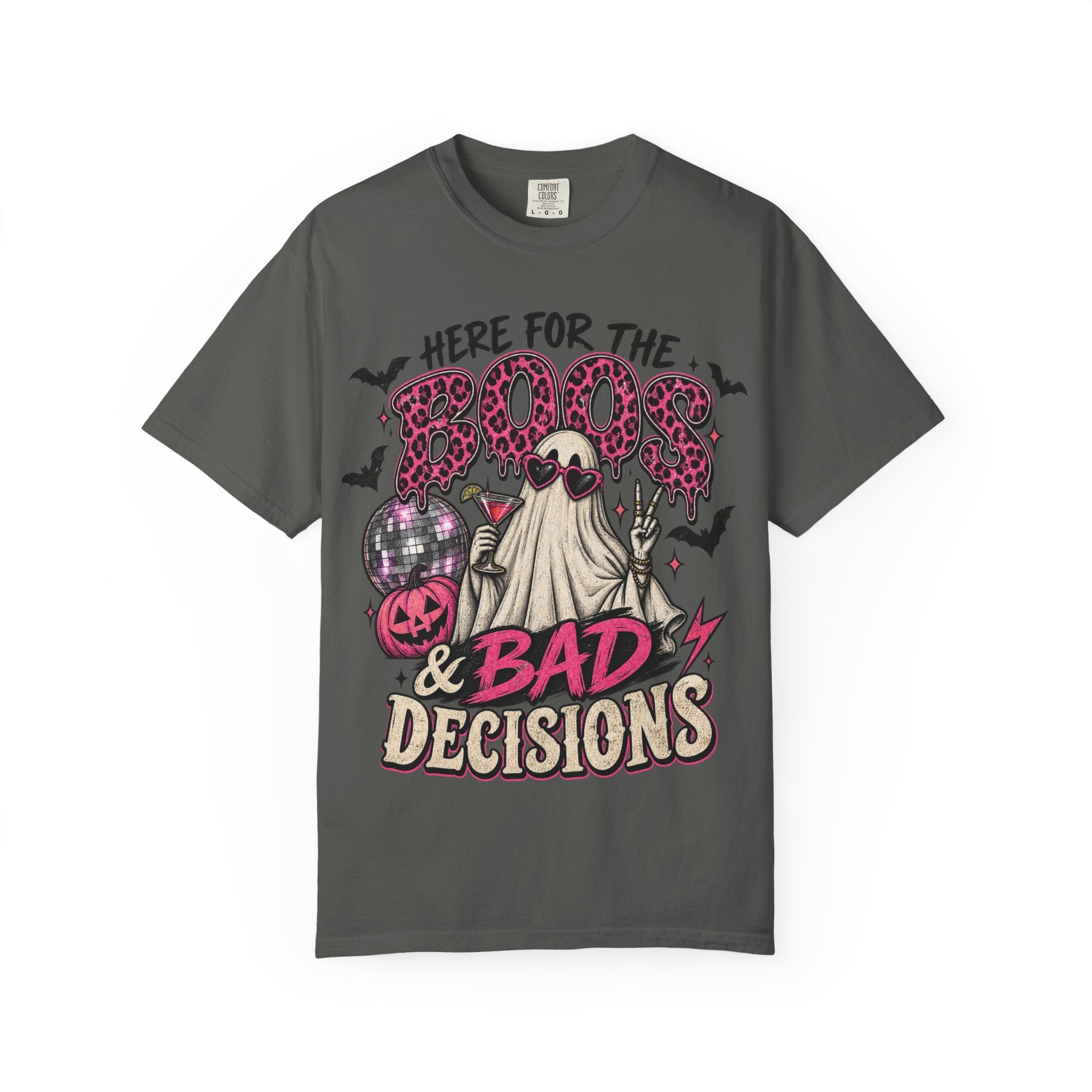 Halloween 'Here for the Boos & Bad Decisions' Graphic Tee