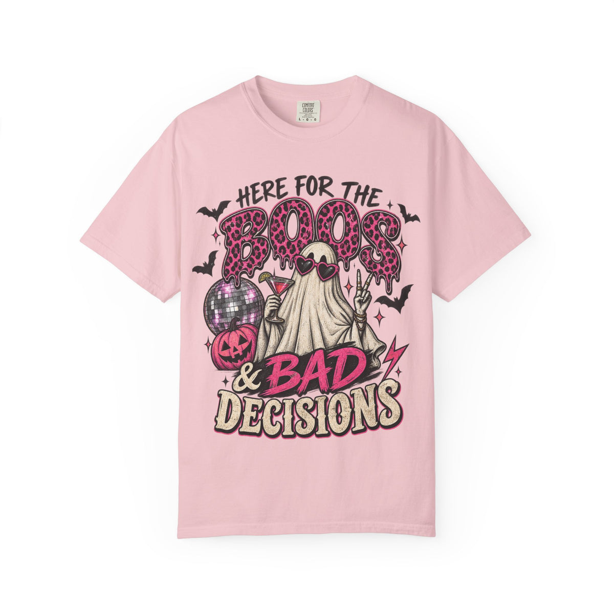Halloween 'Here for the Boos & Bad Decisions' Graphic Tee
