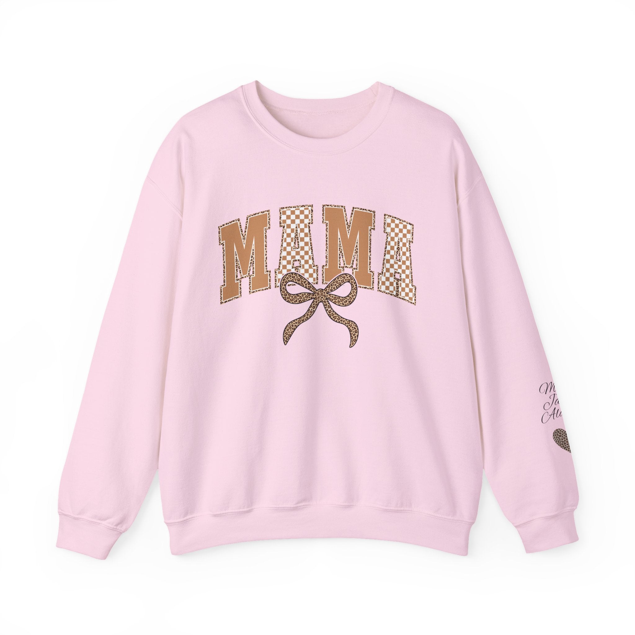 Retro Plaid Mama Crewneck Sweatshirt — Personalize with Children's Names