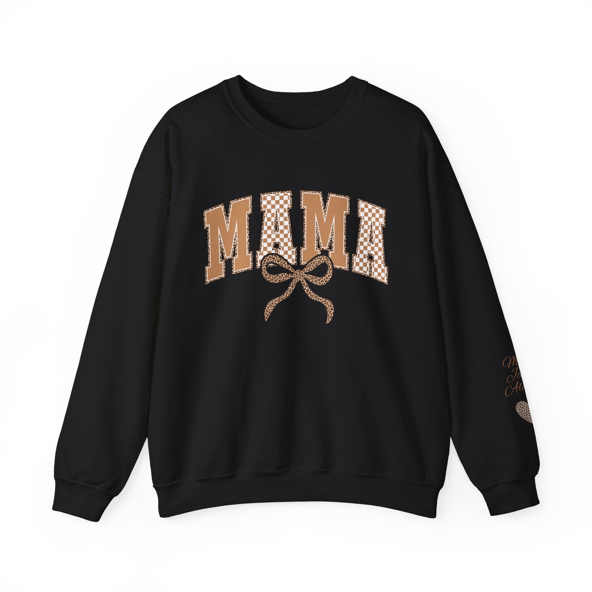 Retro Plaid Mama Crewneck Sweatshirt — Personalize with Children's Names