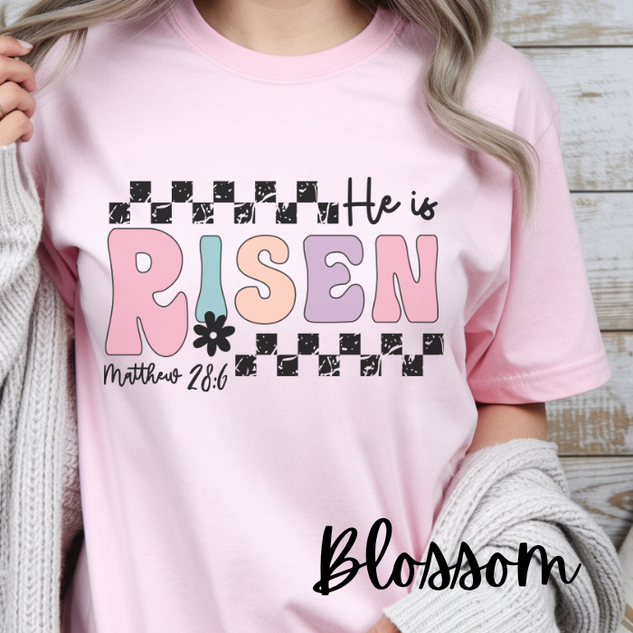 He Is Risen T-Shirt — Easter Christian Graphic Tee (Matthew 28:6)