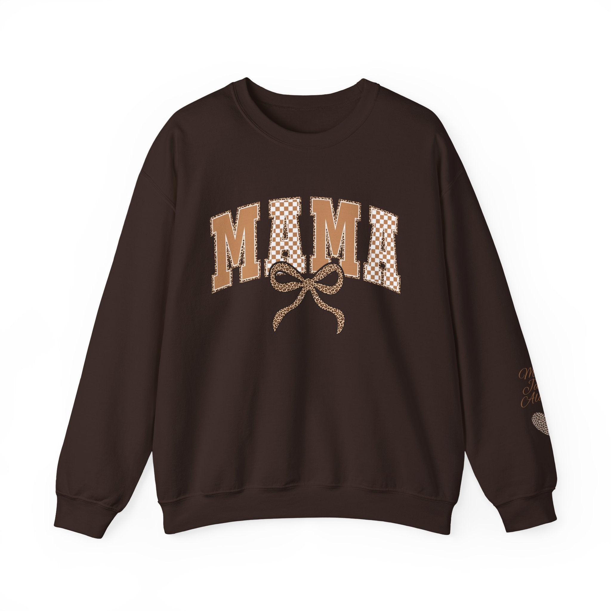 Retro Plaid Mama Crewneck Sweatshirt — Personalize with Children's Names