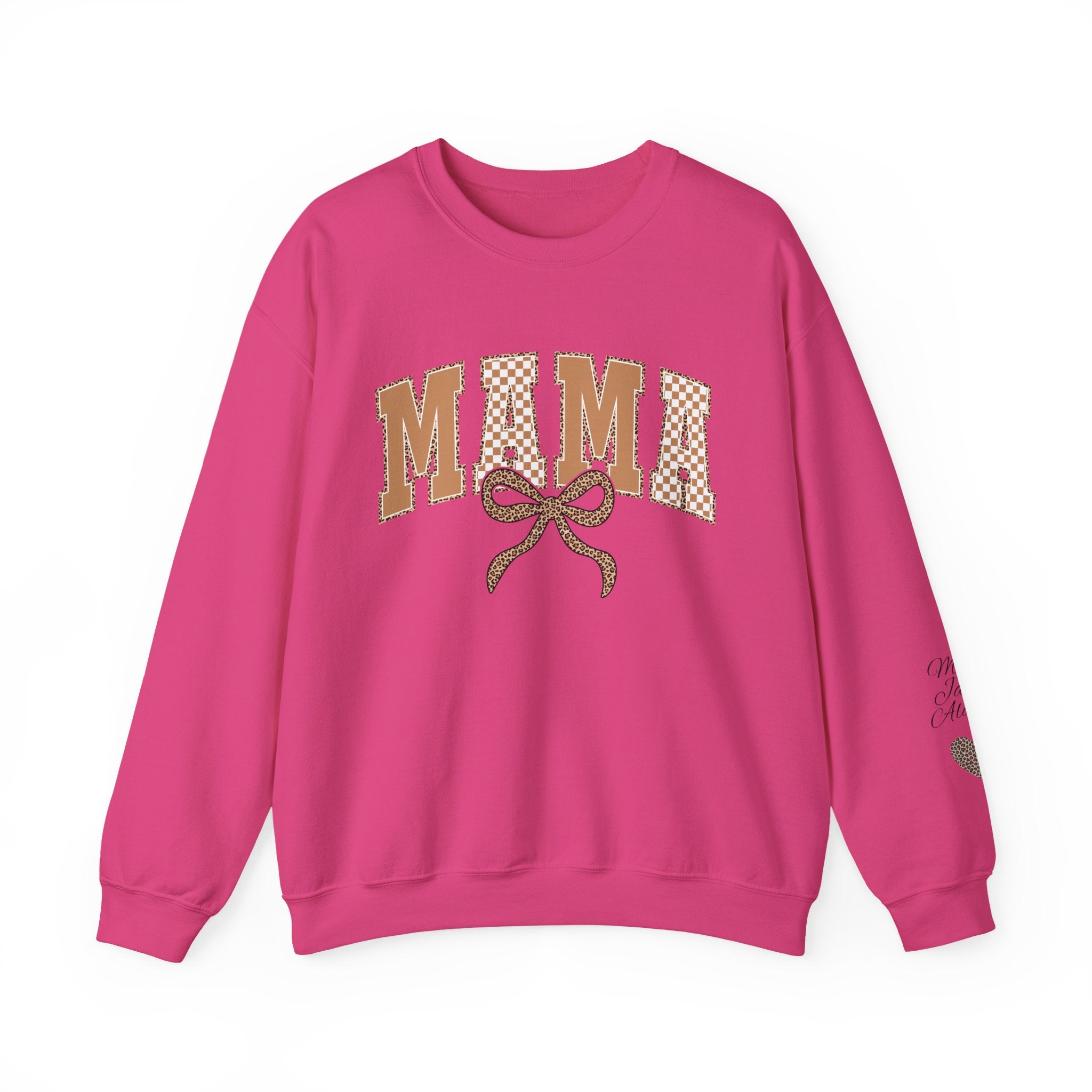 Retro Plaid Mama Crewneck Sweatshirt — Personalize with Children's Names